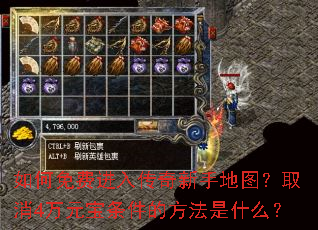 如何免费进入传奇新手地图?取消4万元宝条件的方法是什么? 如何免费进入传奇新手地图?取消4万元宝条件的方法是什么?