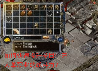 如何快速提升圣目中无人单职业的战斗力? 如何快速提升圣目中无人单职业的战斗力?