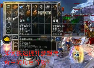 如何快速提升梦想传奇中的角色等级? 如何快速提升梦想传奇中的角色等级?