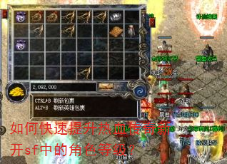 如何快速提升热血传奇新开sf中的角色等级? 如何快速提升热血传奇新开sf中的角色等级?